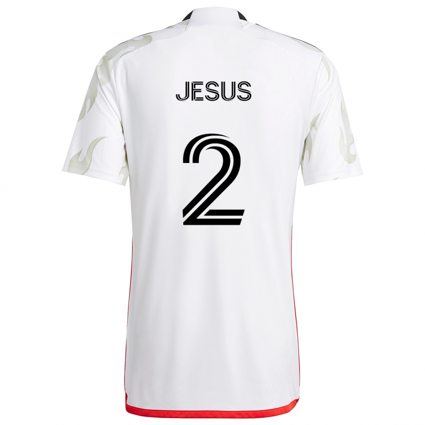 Kinderen Geovane Jesus #2 Wit Rood Zwart Uitshirt Uittenue 2024/25 T-Shirt België