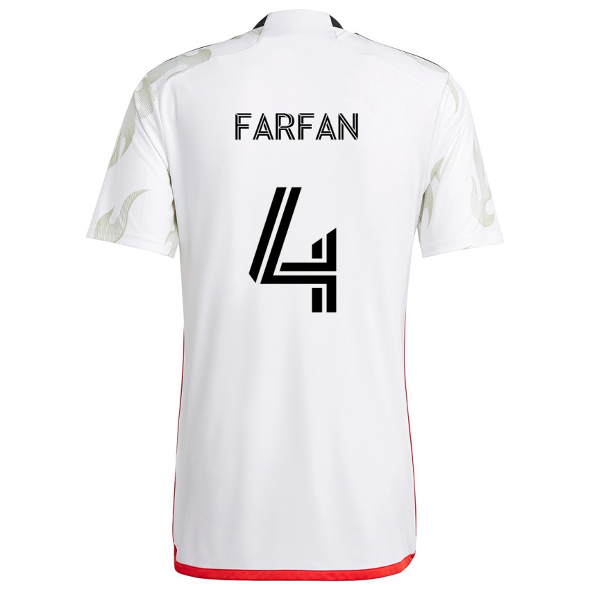 Kinderen Marco Farfán #4 Wit Rood Zwart Uitshirt Uittenue 2024/25 T-Shirt België