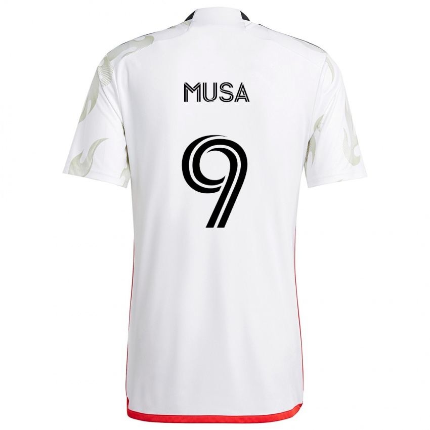 Kinderen Petar Musa #9 Wit Rood Zwart Uitshirt Uittenue 2024/25 T-Shirt België