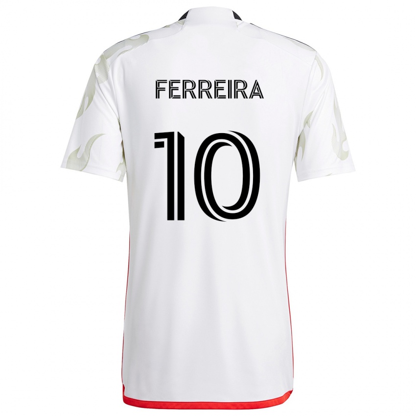 Enfant Maillot Jesús Ferreira #10 Blanc Rouge Noir Tenues Extérieur 2024/25 T-Shirt Belgique