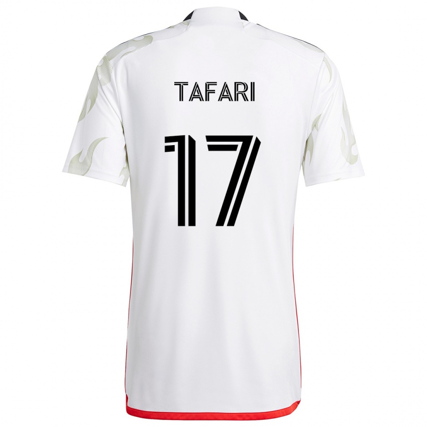 Kinderen Nkosi Tafari #17 Wit Rood Zwart Uitshirt Uittenue 2024/25 T-Shirt België