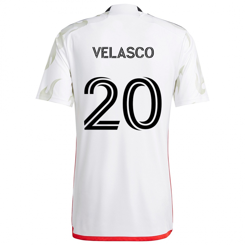 Kinderen Alan Velasco #20 Wit Rood Zwart Uitshirt Uittenue 2024/25 T-Shirt België