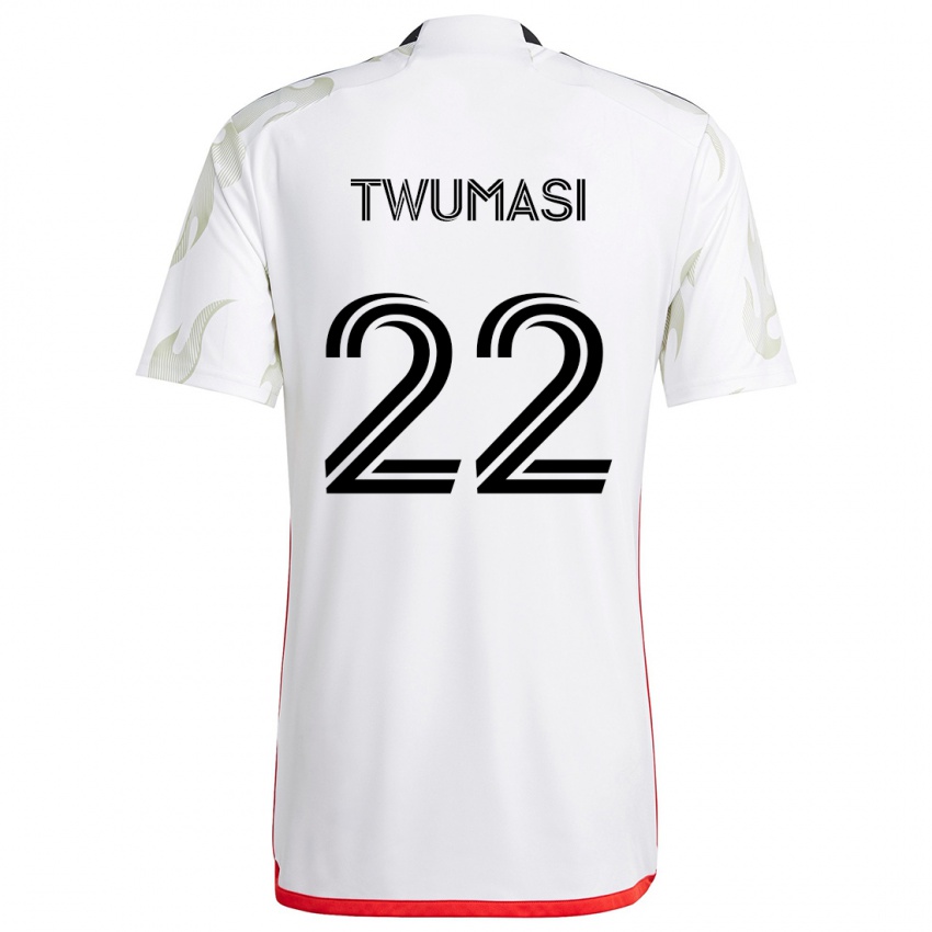 Kinderen Ema Twumasi #22 Wit Rood Zwart Uitshirt Uittenue 2024/25 T-Shirt België