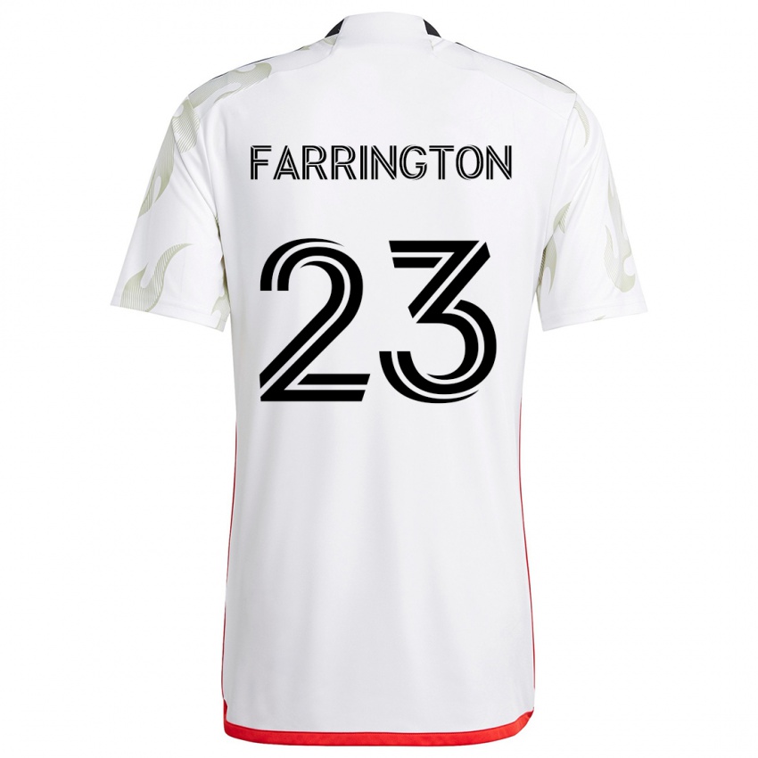 Kinderen Logan Farrington #23 Wit Rood Zwart Uitshirt Uittenue 2024/25 T-Shirt België