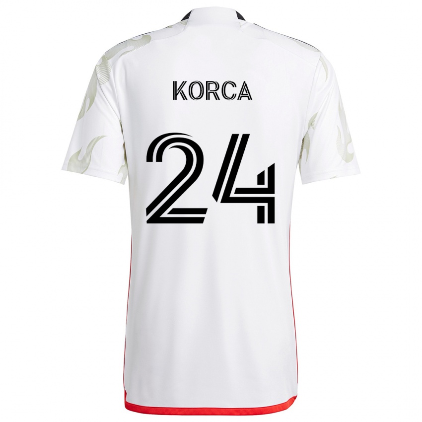 Kinderen Amet Korca #24 Wit Rood Zwart Uitshirt Uittenue 2024/25 T-Shirt België