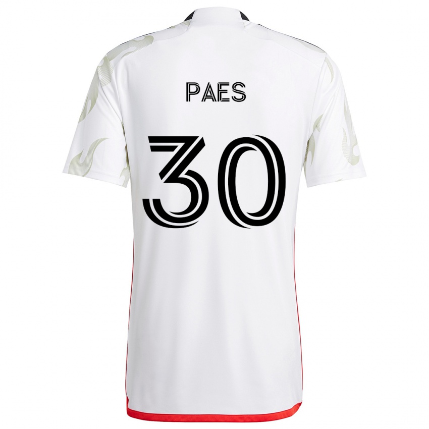 Kinderen Maarten Paes #30 Wit Rood Zwart Uitshirt Uittenue 2024/25 T-Shirt België