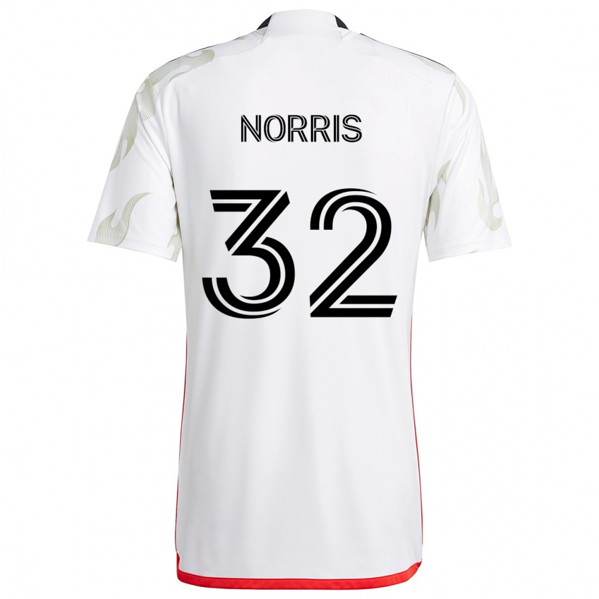 Kinderen Nolan Norris #32 Wit Rood Zwart Uitshirt Uittenue 2024/25 T-Shirt België