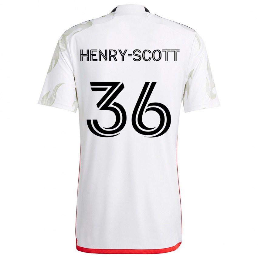 Kinderen Malik Henry-Scott #36 Wit Rood Zwart Uitshirt Uittenue 2024/25 T-Shirt België