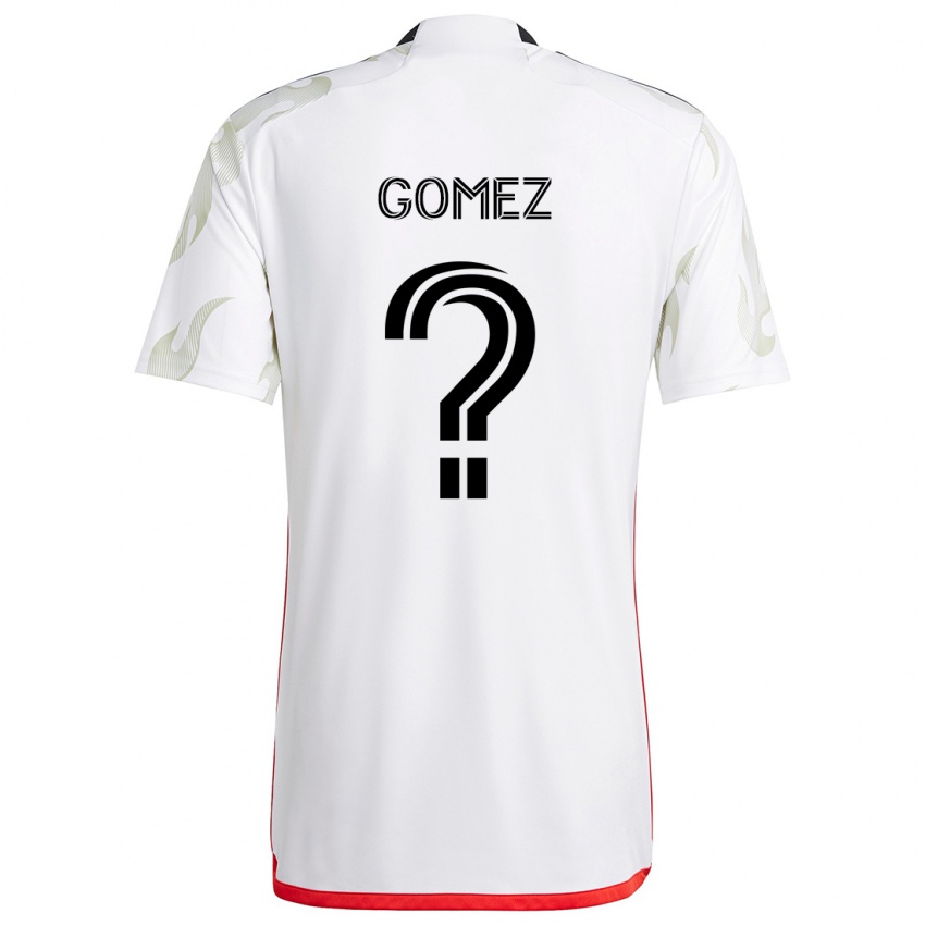 Kinderen Victor Gomez #0 Wit Rood Zwart Uitshirt Uittenue 2024/25 T-Shirt België