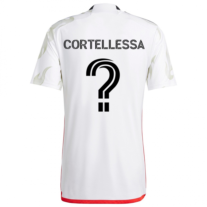 Kinderen Michael Cortellessa #0 Wit Rood Zwart Uitshirt Uittenue 2024/25 T-Shirt België