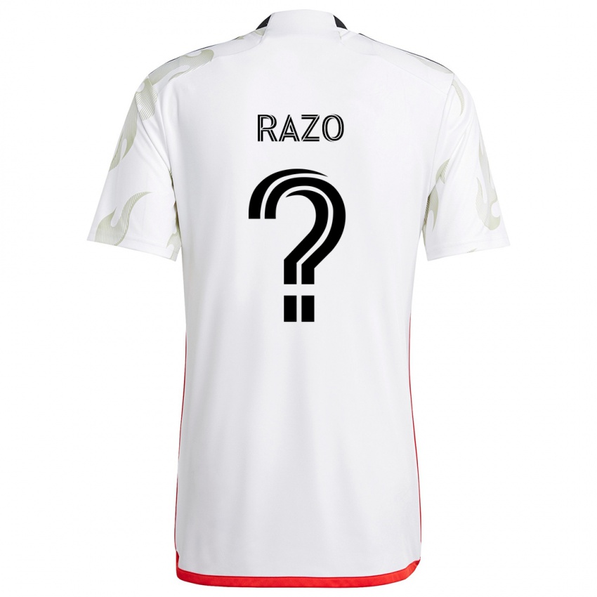 Kinderen Edgar Razo #0 Wit Rood Zwart Uitshirt Uittenue 2024/25 T-Shirt België