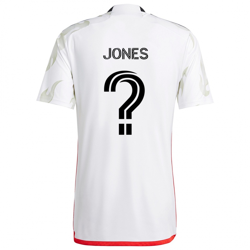 Kinderen Jordan Jones #0 Wit Rood Zwart Uitshirt Uittenue 2024/25 T-Shirt België