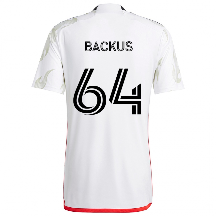 Kinderen Braeden Backus #64 Wit Rood Zwart Uitshirt Uittenue 2024/25 T-Shirt België