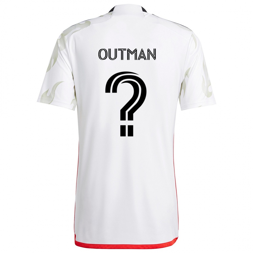 Kinderen Bryce Outman #0 Wit Rood Zwart Uitshirt Uittenue 2024/25 T-Shirt België