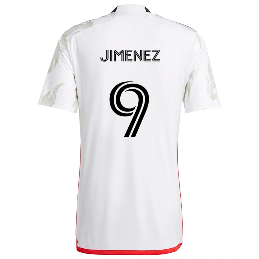 Enfant Maillot Jesús Jiménez #9 Blanc Rouge Noir Tenues Extérieur 2024/25 T-Shirt Belgique