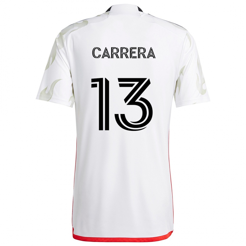 Kinder Antonio Carrera #13 Weiß Rot Schwarz Auswärtstrikot Trikot 2024/25 T-Shirt Belgien