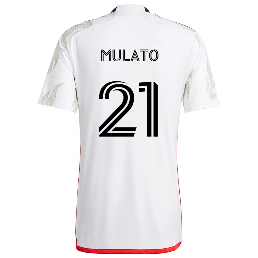 Kinderen José Mulato #21 Wit Rood Zwart Uitshirt Uittenue 2024/25 T-Shirt België