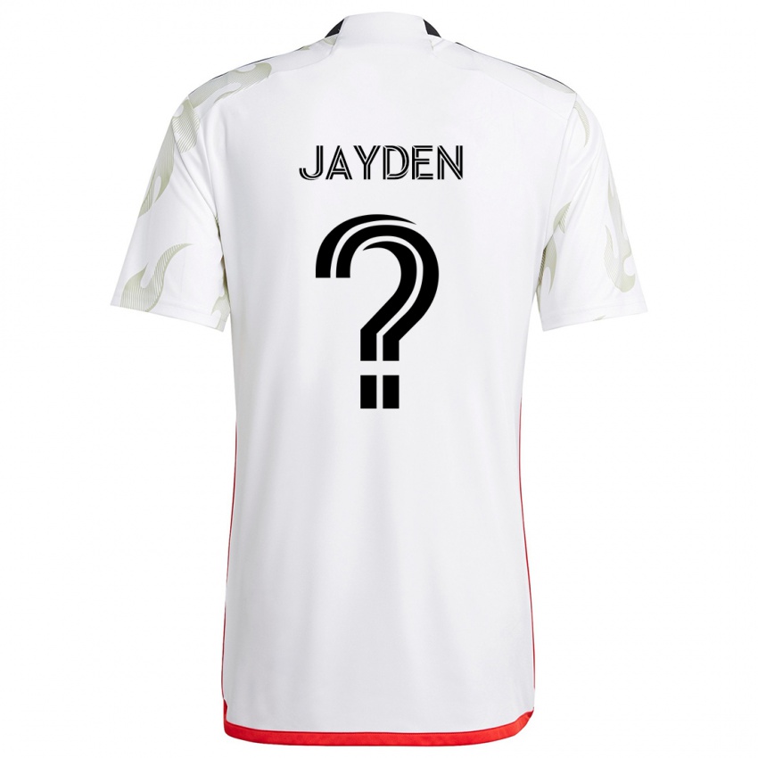 Kinderen Rus Jayden #0 Wit Rood Zwart Uitshirt Uittenue 2024/25 T-Shirt België