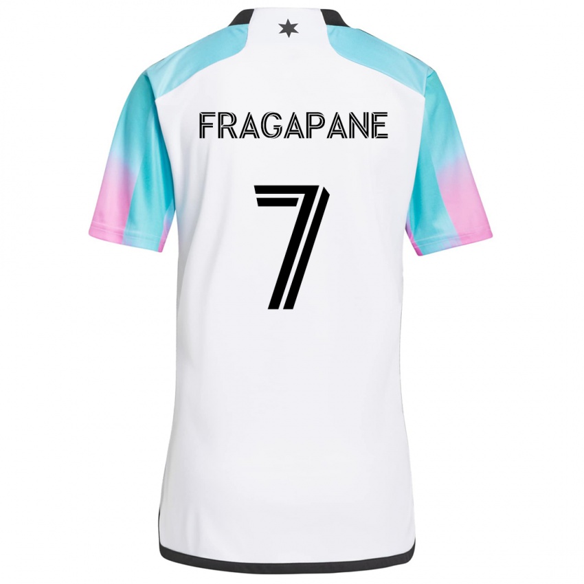 Enfant Maillot Franco Fragapane #7 Blanc Bleu Noir Tenues Extérieur 2024/25 T-Shirt Belgique