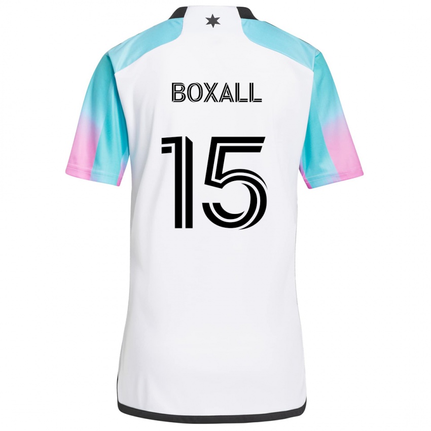 Kinderen Michael Boxall #15 Wit Blauw Zwart Uitshirt Uittenue 2024/25 T-Shirt België