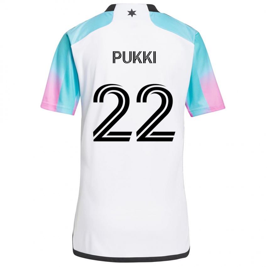 Kinderen Teemu Pukki #22 Wit Blauw Zwart Uitshirt Uittenue 2024/25 T-Shirt België