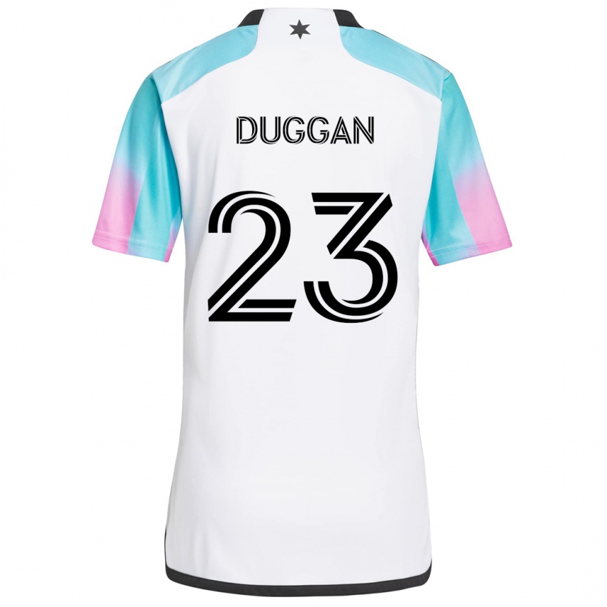 Enfant Maillot Morris Duggan #23 Blanc Bleu Noir Tenues Extérieur 2024/25 T-Shirt Belgique