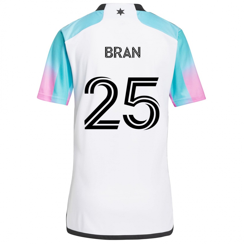 Kinderen Alejandro Bran #25 Wit Blauw Zwart Uitshirt Uittenue 2024/25 T-Shirt België