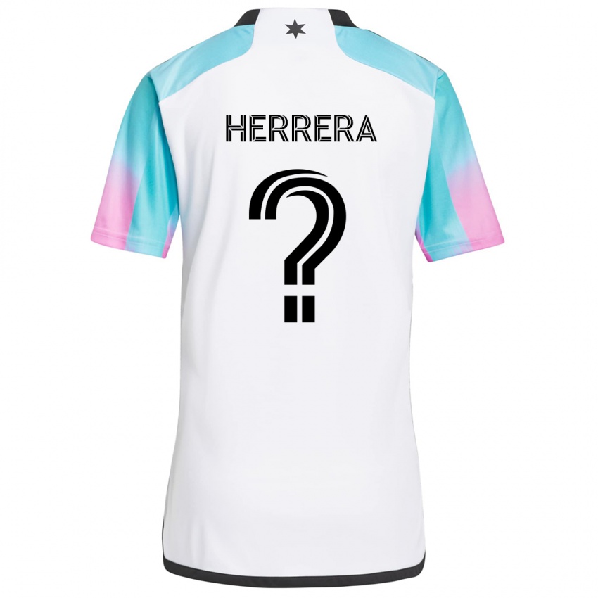 Kinderen Oscar Herrera #0 Wit Blauw Zwart Uitshirt Uittenue 2024/25 T-Shirt België