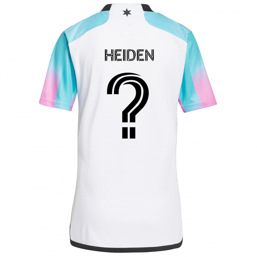 Kinderen Adam Heiden #0 Wit Blauw Zwart Uitshirt Uittenue 2024/25 T-Shirt België