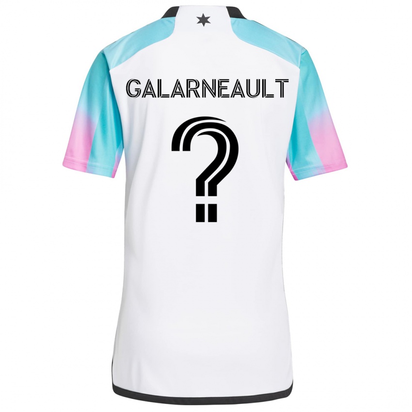 Kinderen Benjamin Galarneault #0 Wit Blauw Zwart Uitshirt Uittenue 2024/25 T-Shirt België