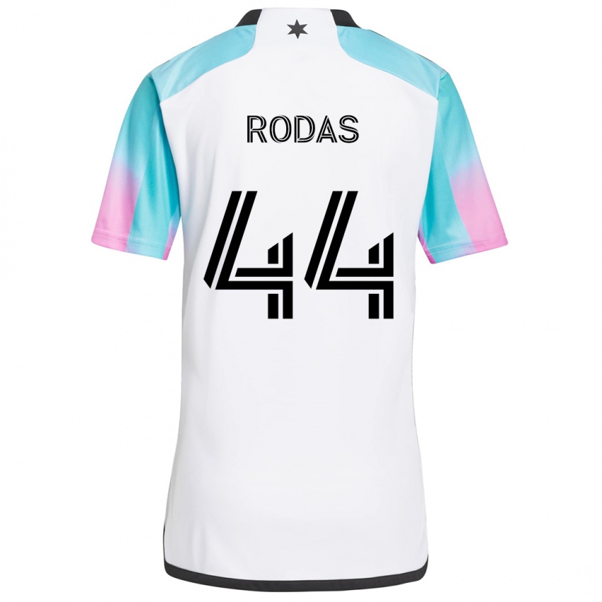 Kinderen Geremy Rodas #44 Wit Blauw Zwart Uitshirt Uittenue 2024/25 T-Shirt België