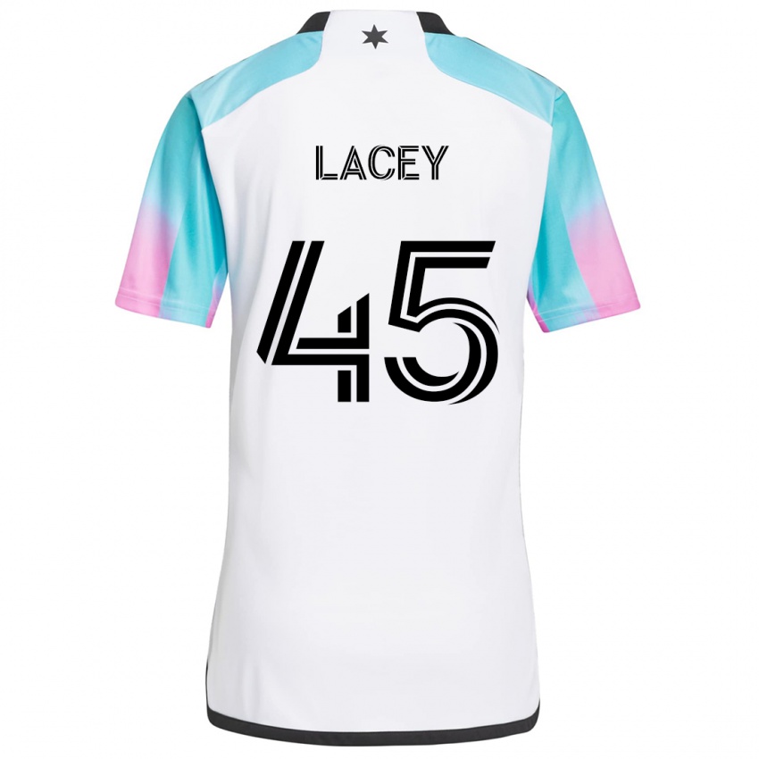 Kinderen Kameron Lacey #45 Wit Blauw Zwart Uitshirt Uittenue 2024/25 T-Shirt België