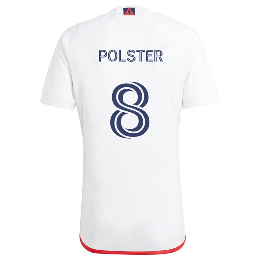 Kinderen Matt Polster #8 Wit Rood Uitshirt Uittenue 2024/25 T-Shirt België