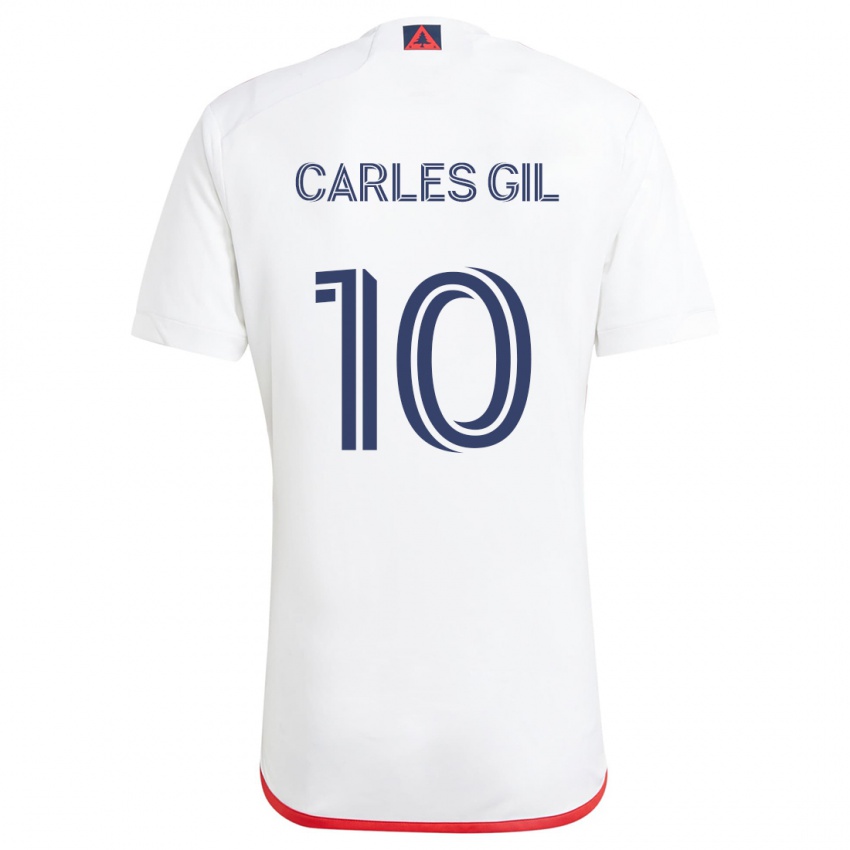 Kinderen Carles Gil #10 Wit Rood Uitshirt Uittenue 2024/25 T-Shirt België