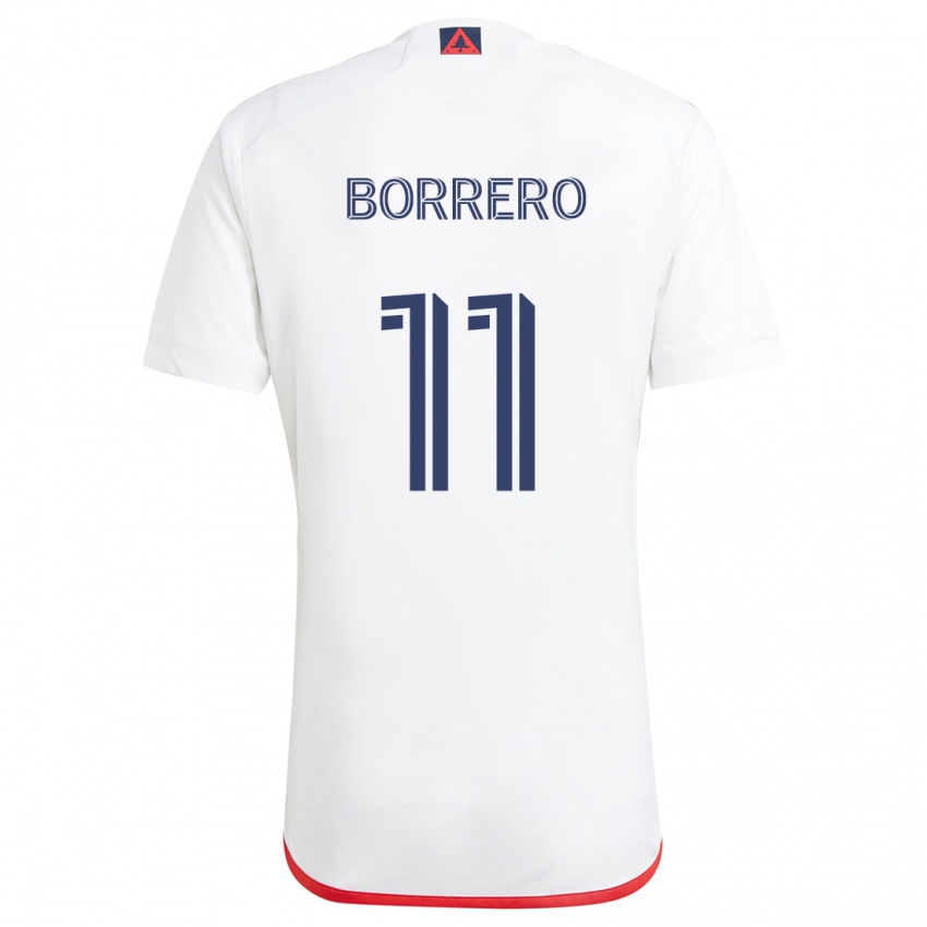 Kinderen Dylan Borrero #11 Wit Rood Uitshirt Uittenue 2024/25 T-Shirt België