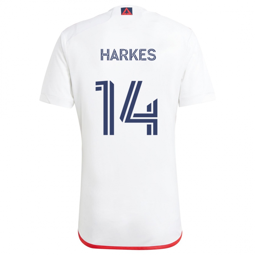 Kinder Ian Harkes #14 Weiß Rot Auswärtstrikot Trikot 2024/25 T-Shirt Belgien