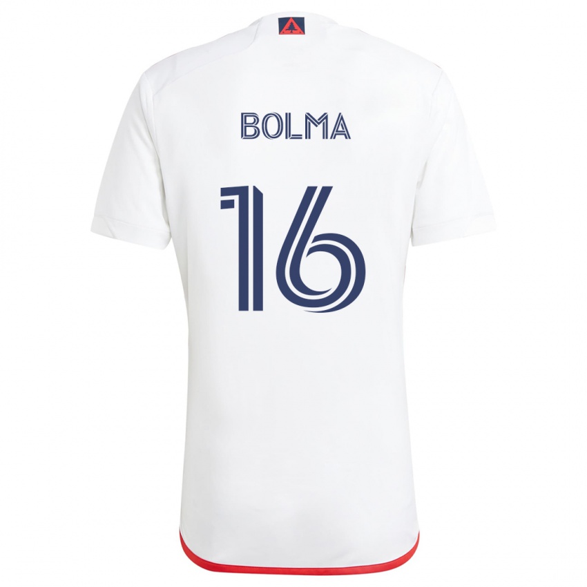 Kinder Josh Bolma #16 Weiß Rot Auswärtstrikot Trikot 2024/25 T-Shirt Belgien