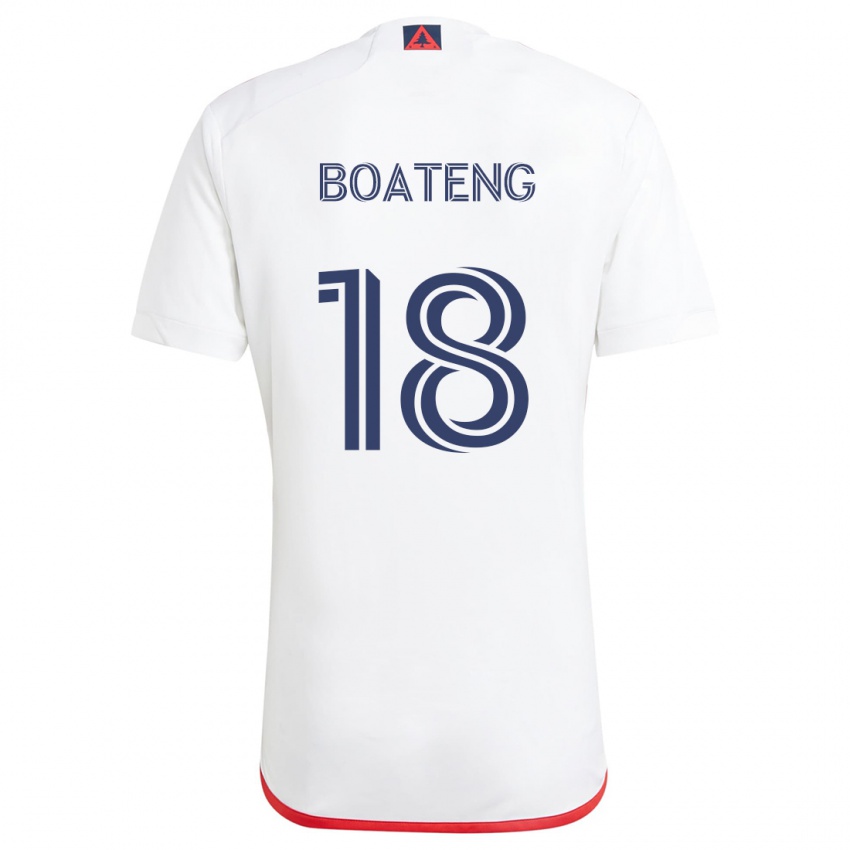 Kinderen Emmanuel Boateng #18 Wit Rood Uitshirt Uittenue 2024/25 T-Shirt België