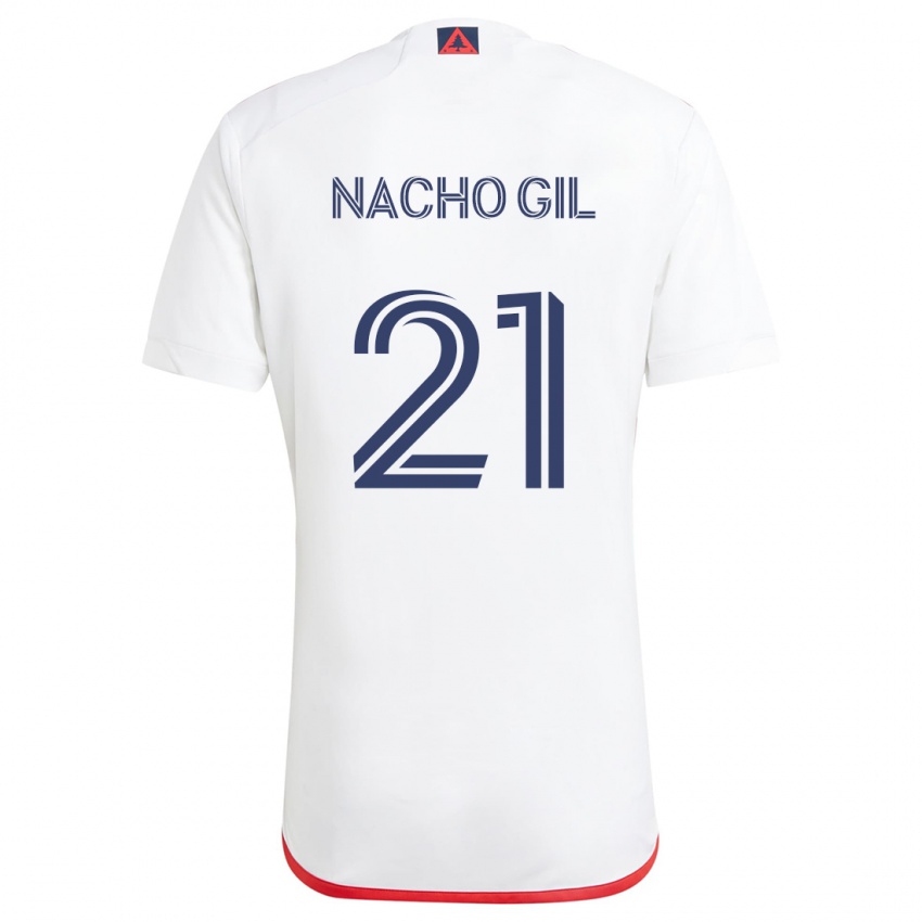 Kinderen Nacho Gil #21 Wit Rood Uitshirt Uittenue 2024/25 T-Shirt België