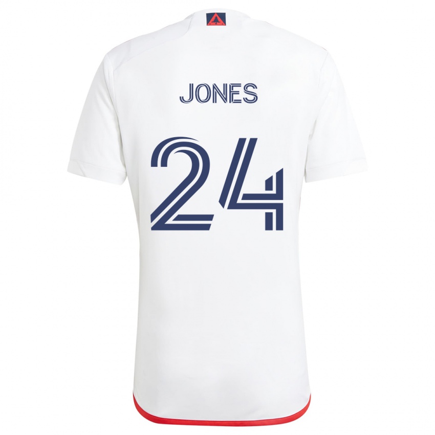 Kinder Dejuan Jones #24 Weiß Rot Auswärtstrikot Trikot 2024/25 T-Shirt Belgien