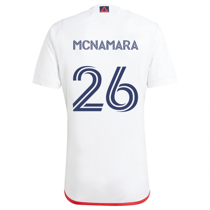 Kinderen Tommy Mcnamara #26 Wit Rood Uitshirt Uittenue 2024/25 T-Shirt België