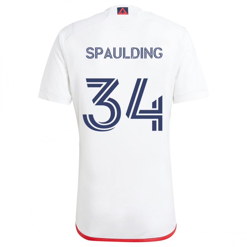 Kinderen Ryan Spaulding #34 Wit Rood Uitshirt Uittenue 2024/25 T-Shirt België