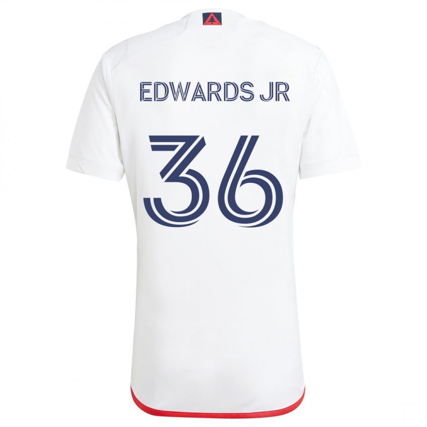 Kinderen Earl Edwards Jr. #36 Wit Rood Uitshirt Uittenue 2024/25 T-Shirt België