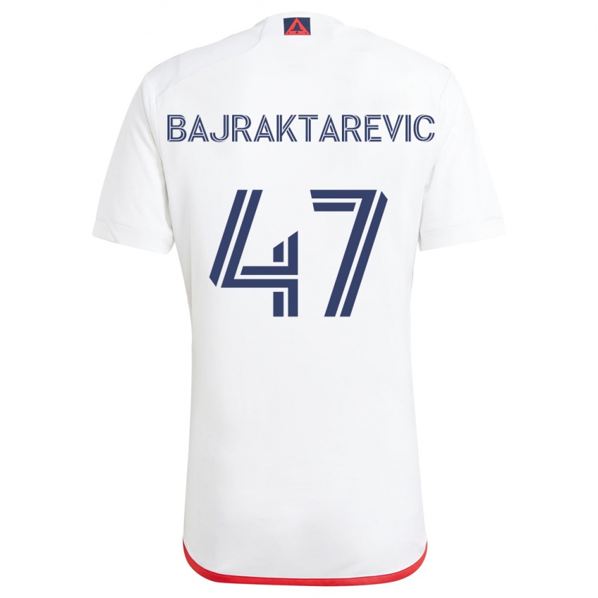 Kinderen Esmir Bajraktarevic #47 Wit Rood Uitshirt Uittenue 2024/25 T-Shirt België