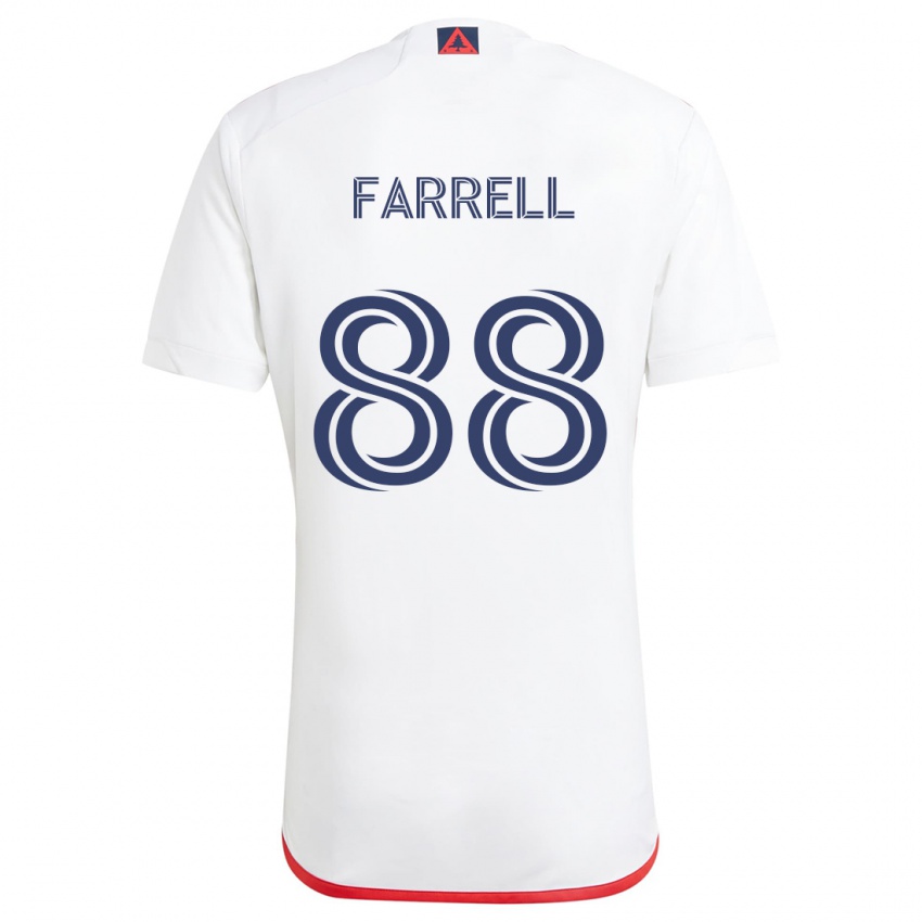 Kinderen Andrew Farrell #88 Wit Rood Uitshirt Uittenue 2024/25 T-Shirt België