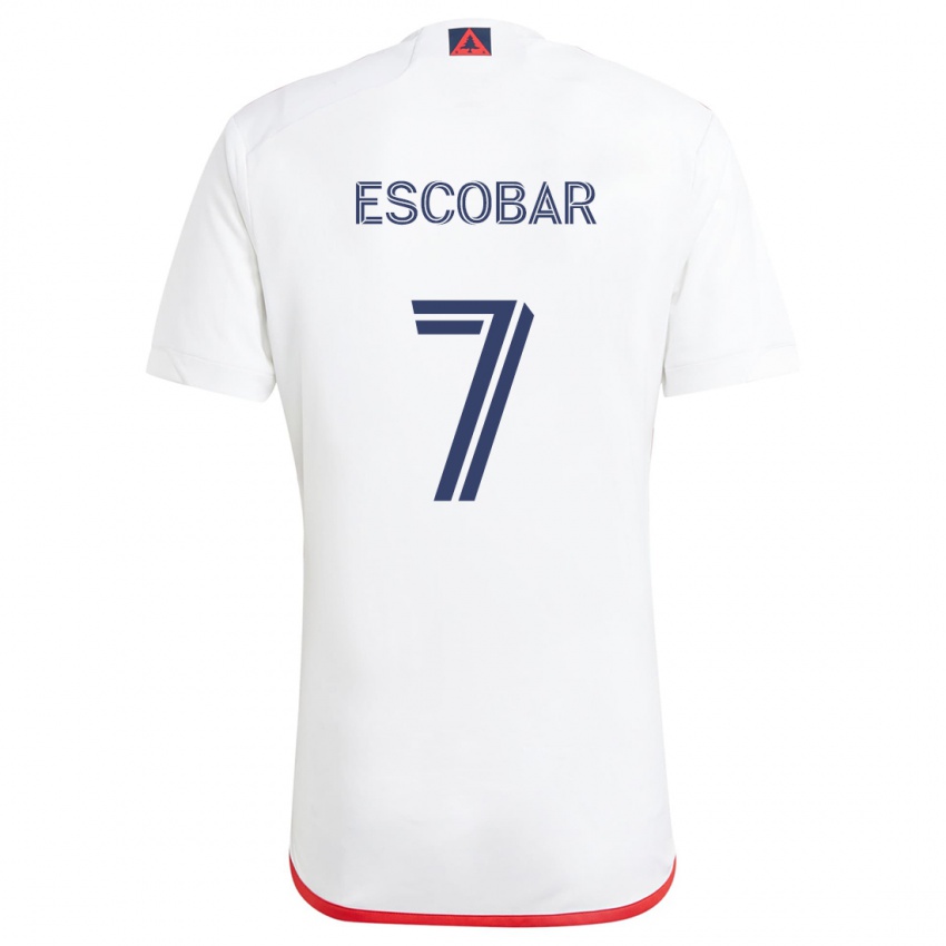 Kinderen Olger Escobar #7 Wit Rood Uitshirt Uittenue 2024/25 T-Shirt België