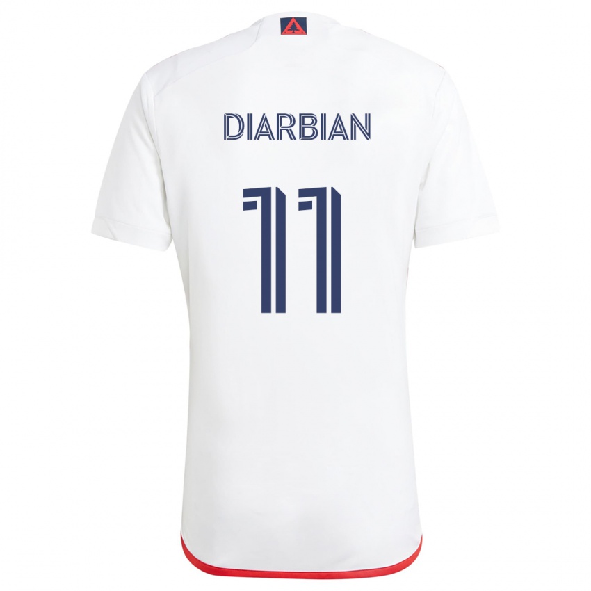 Kinderen Gevork Diarbian #11 Wit Rood Uitshirt Uittenue 2024/25 T-Shirt België