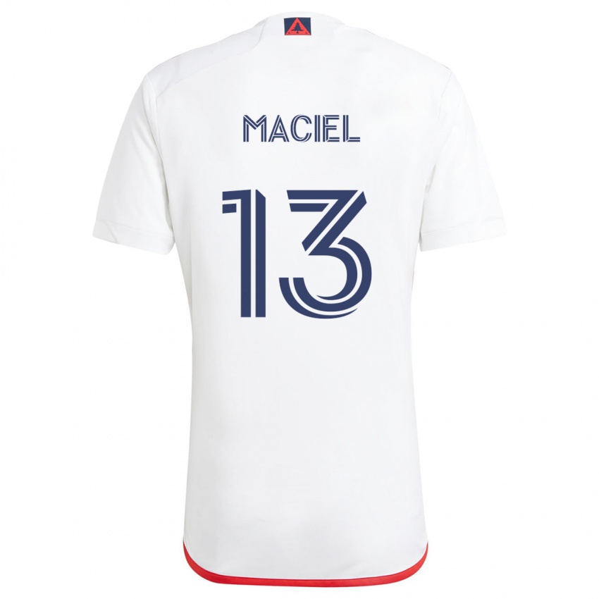 Kinderen Maciel #13 Wit Rood Uitshirt Uittenue 2024/25 T-Shirt België