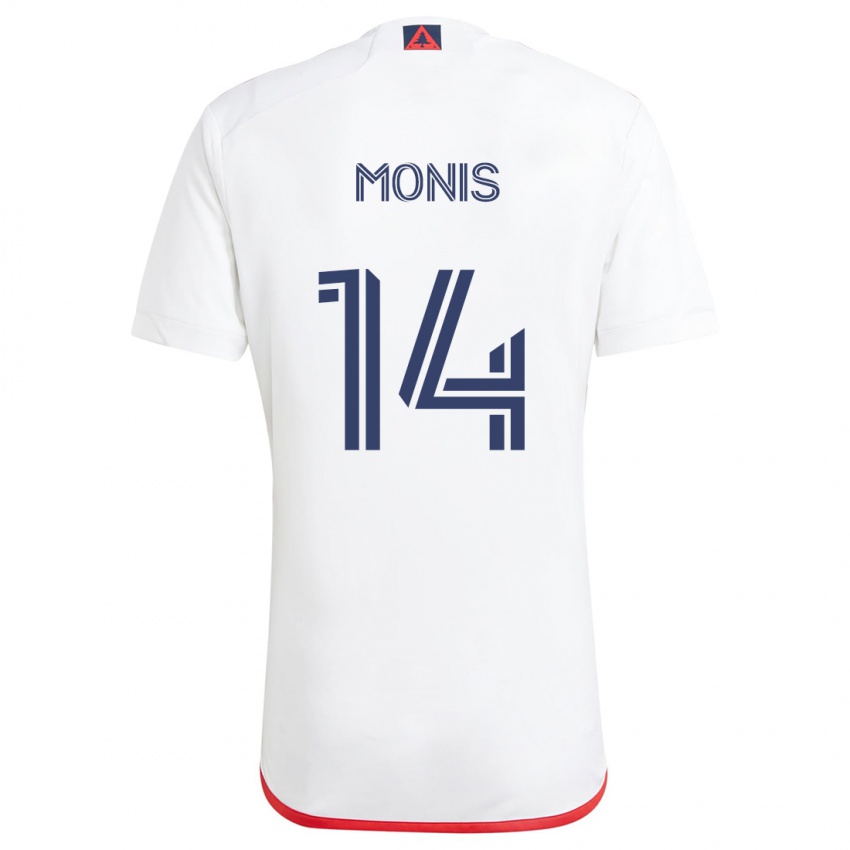 Kinderen Alex Monis #14 Wit Rood Uitshirt Uittenue 2024/25 T-Shirt België