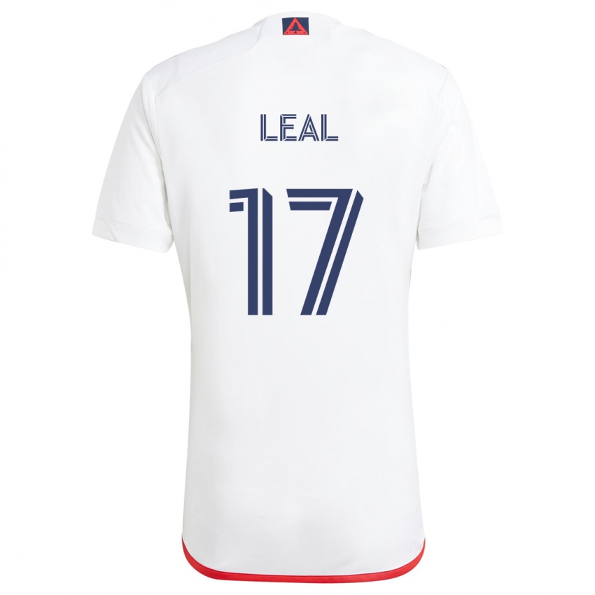 Kinderen Patrick Leal #17 Wit Rood Uitshirt Uittenue 2024/25 T-Shirt België